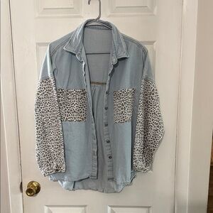 Leopard Print Denim Jacket